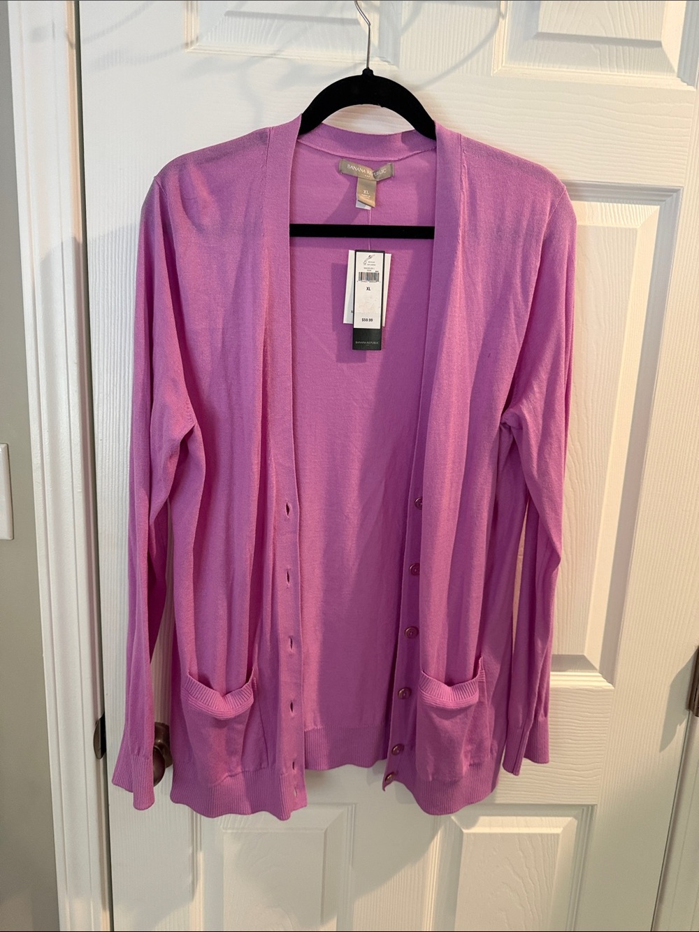 Banana Republic Lavender-Pink Open Cardigan with Pockets